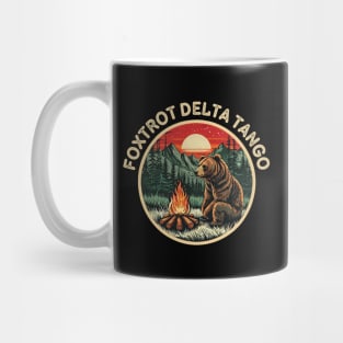 Foxtrots Deltas Tangos Retro Resist Bear Camping Hiking Mug